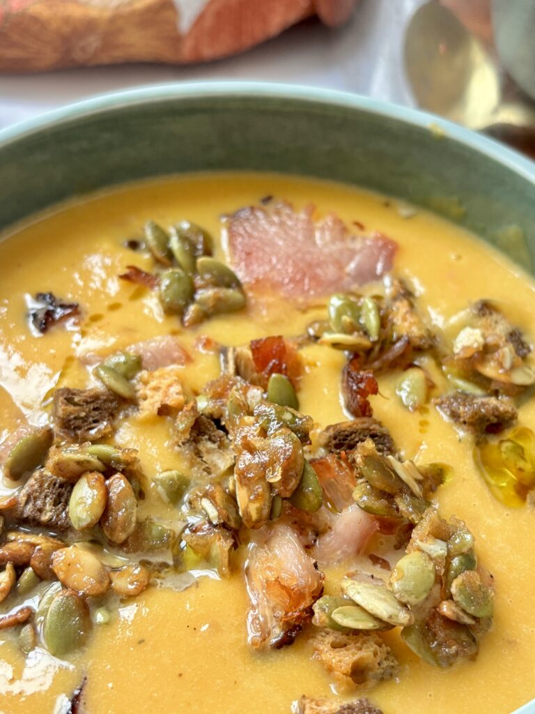 Creamy Butternut Squash Soup with Ham