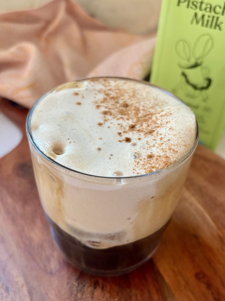 Salted Maple Pistachio Milk Iced Latte