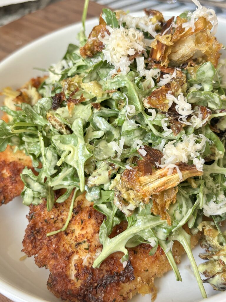 Creamy Pesto Chicken Milanese