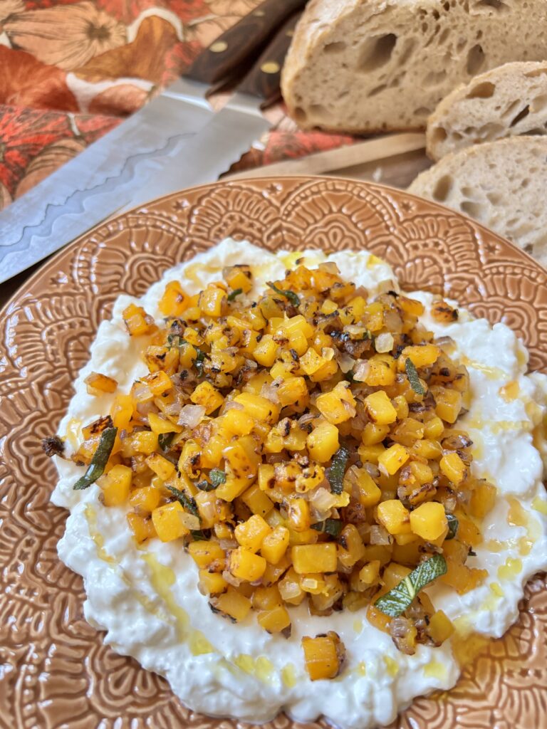 Butternut Squash Bruschetta with Stracciatella