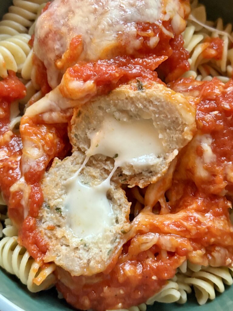 Stuffed Chicken Parmesan Meatballs