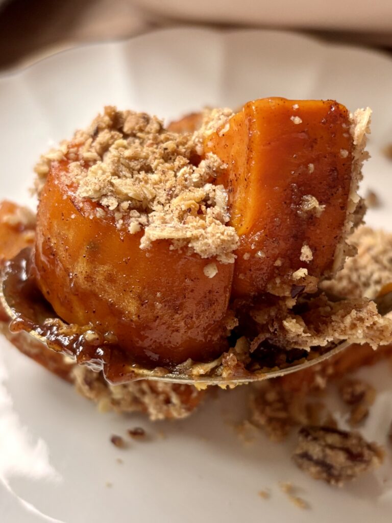 Glazed Sweet Potatoes with Cinnamon Oat Streusel