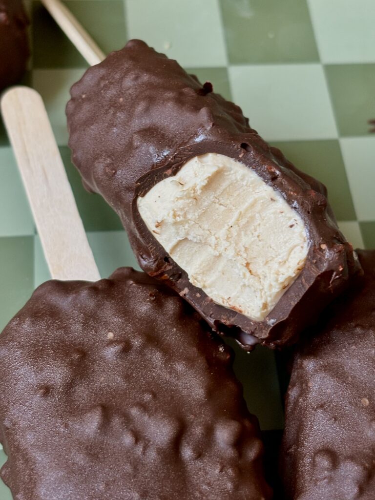 Healthier Peanut Butter Crunch Ice Cream Bars