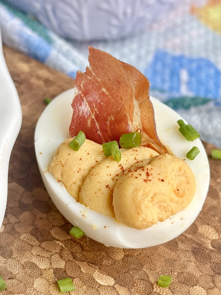 Crispy Prosciutto Deviled Eggs