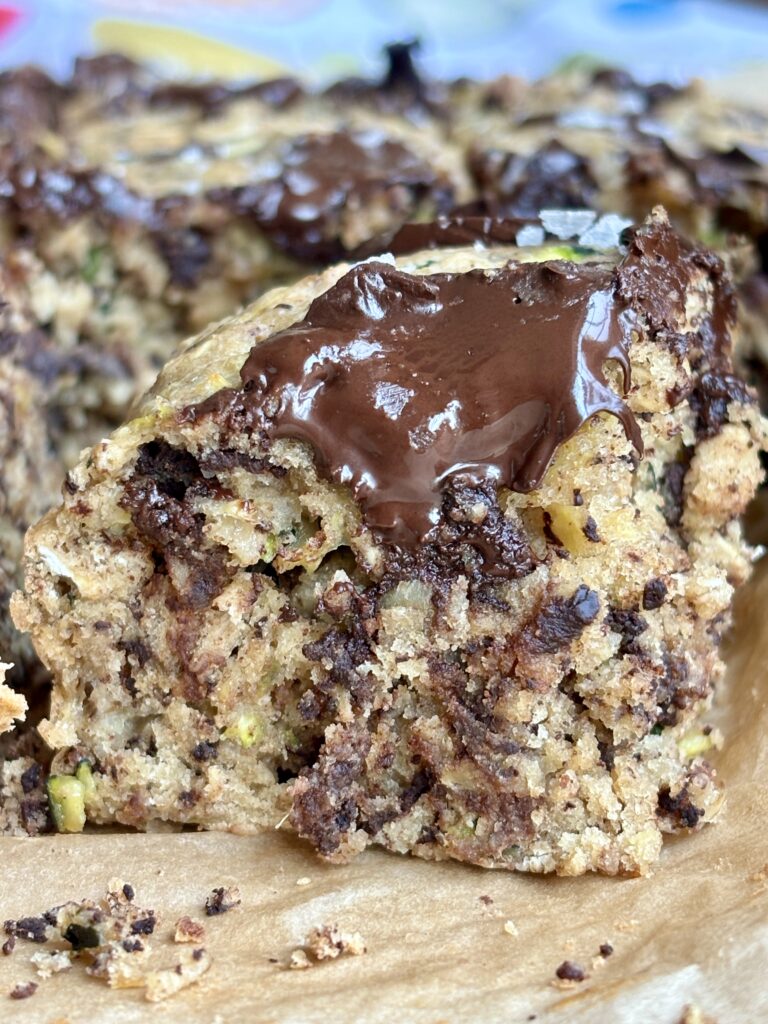 Chocolate Chunk Zucchini Oat Bars