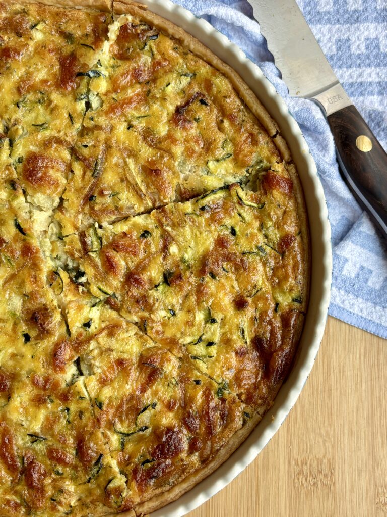 Caramelized Onion and Zucchini Quiche