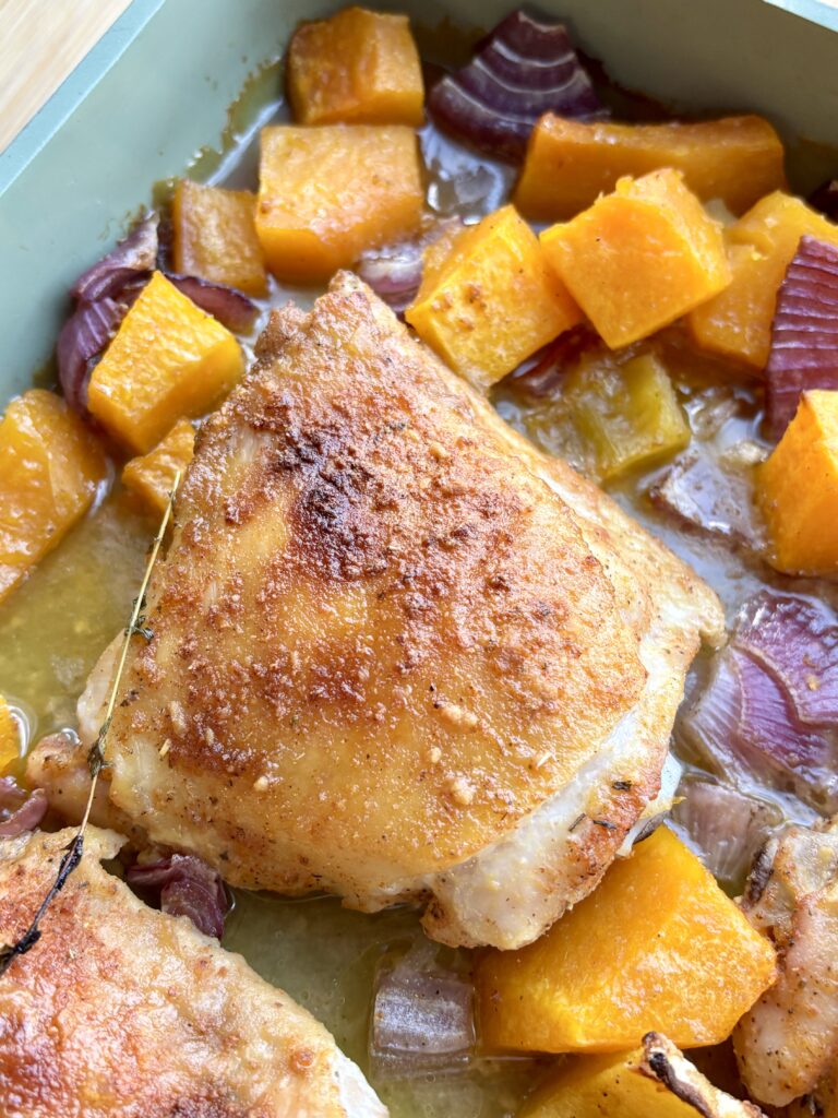 Sheet Pan Maple Dijon Chicken Thighs